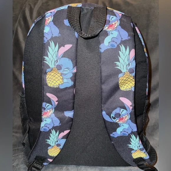 Disney Stitch 16” Full-Size Backpack Pineapple & Ukulele Guitar Allover Print - Picture 3 of 16